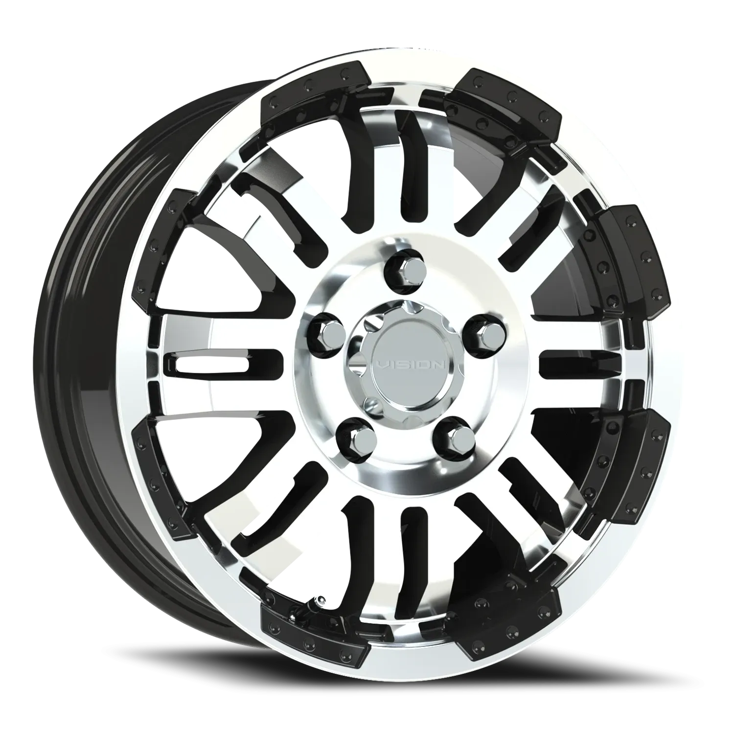 VISION 375 16X6.5 GLOSS BLACK MACHINED FACE